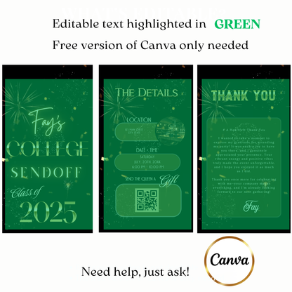 Animated College Send-Off Party Video Invitation – Class of 2025 Trunk Party Evite
