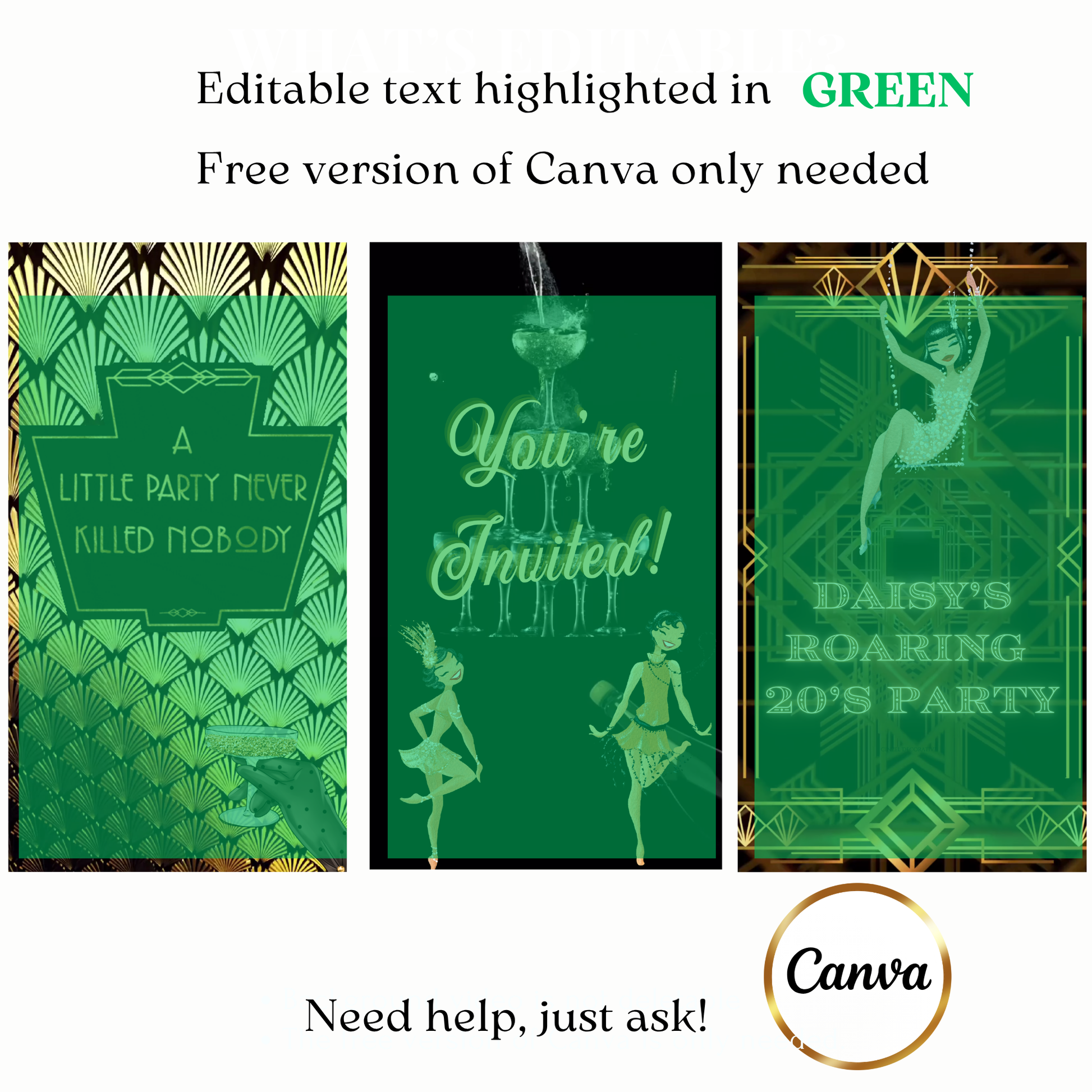 Roaring 20s Gold Art Deco Theme MP4 Invite