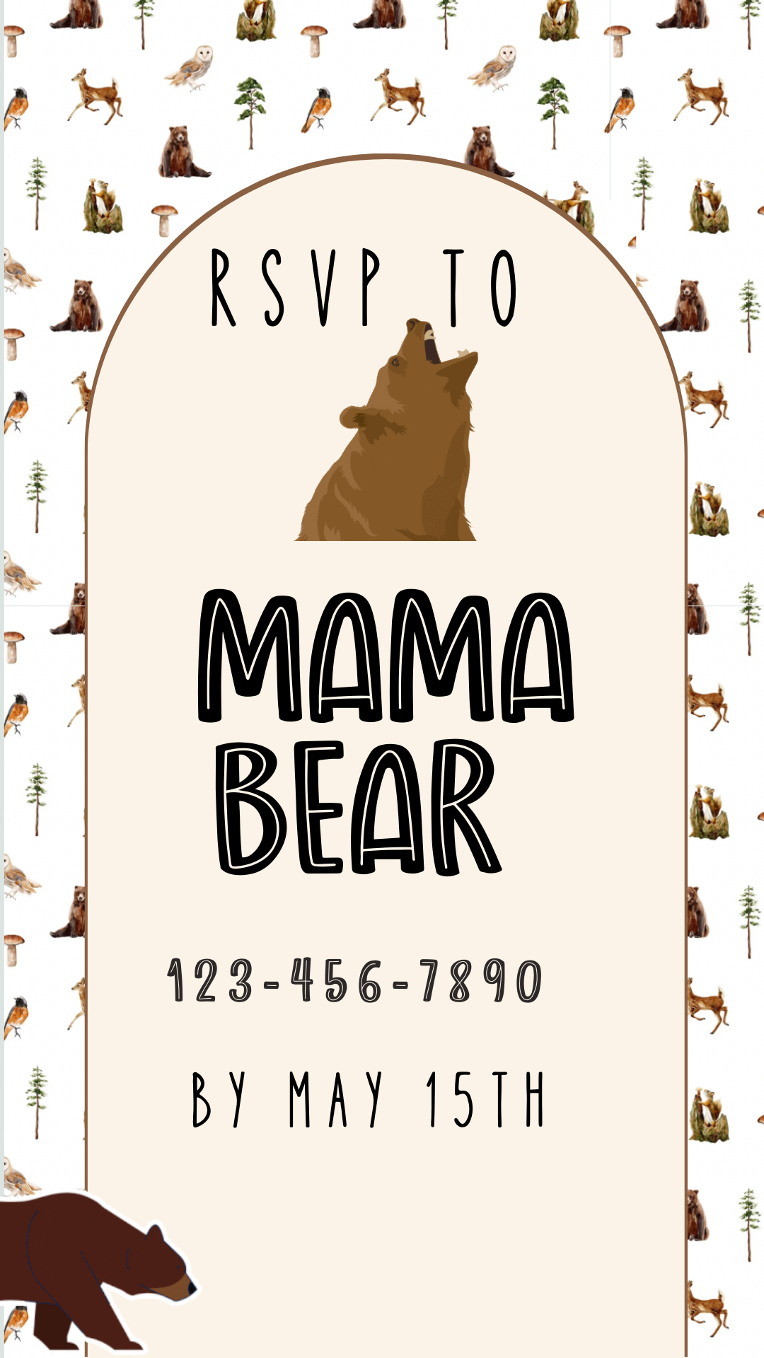 Bear Necessities digital video invitation shared via WhatsApp
