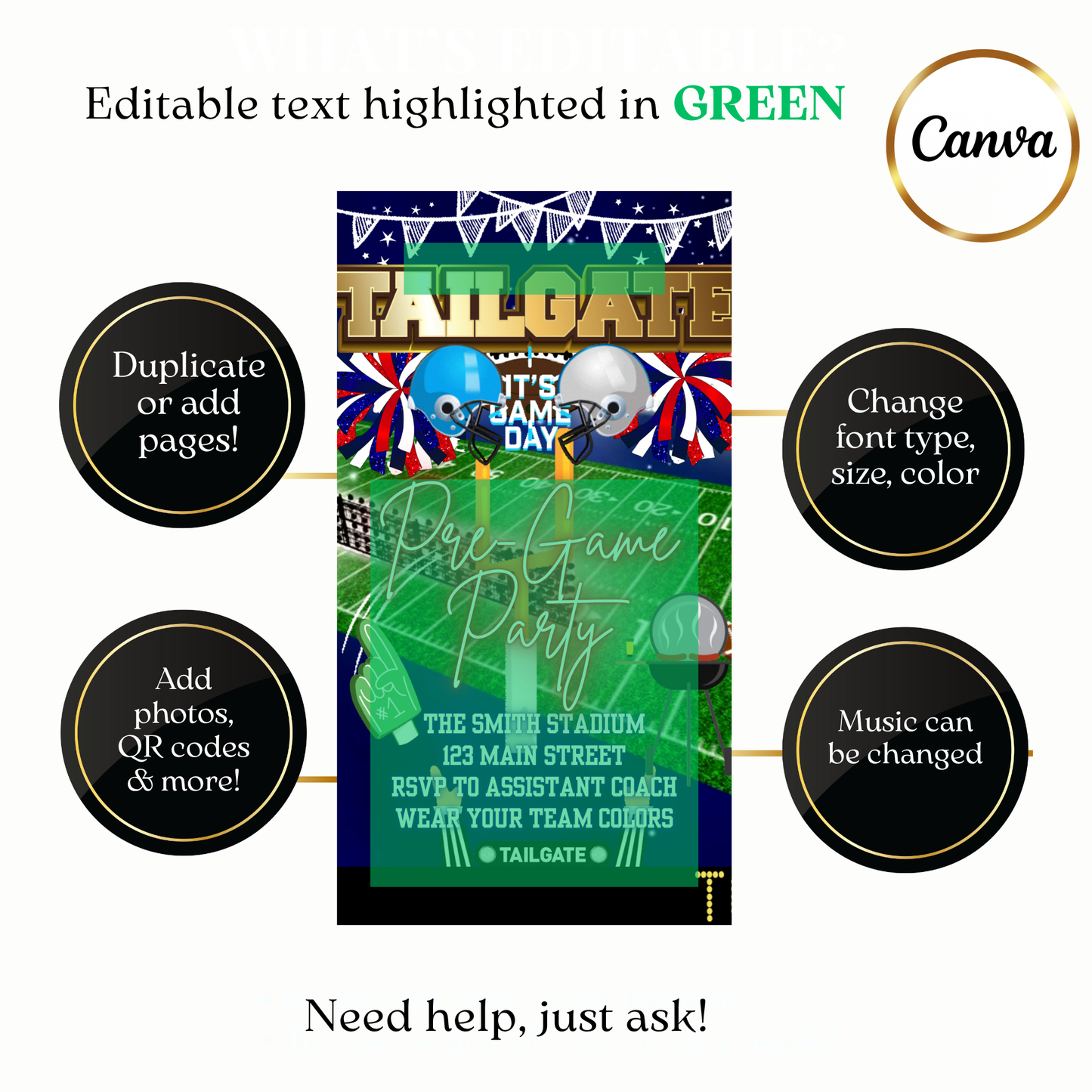 Animated Football Tailgate Party Video Invitation Evite