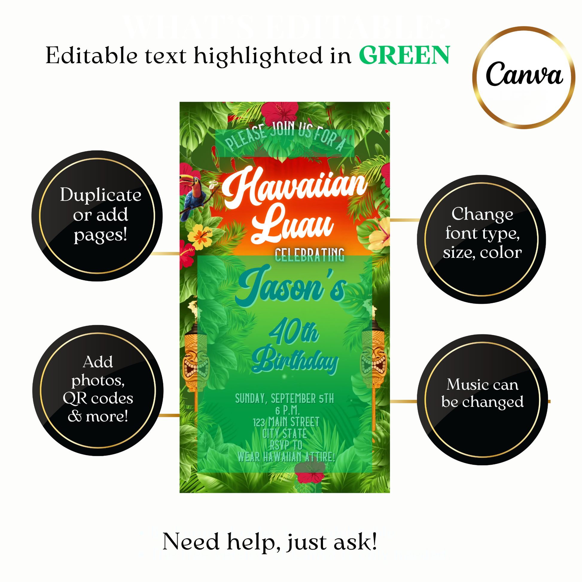 Animated Sunset Hawaiian Luau Video Invitation Evite
