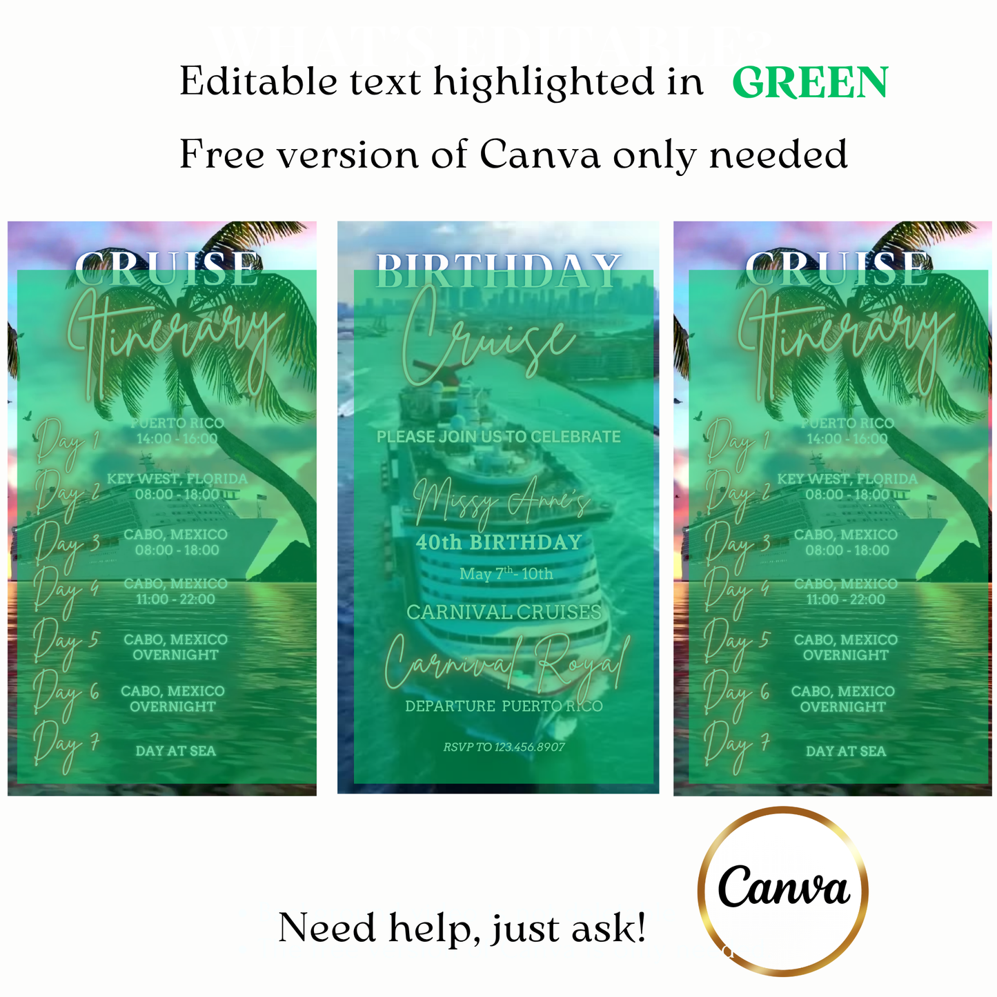 Digital ocean cruise celebration video invite card