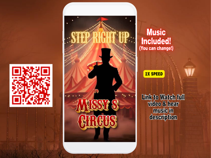 Spooky Circus Video Invitation | Personalized Scary Carnival Animated Evite