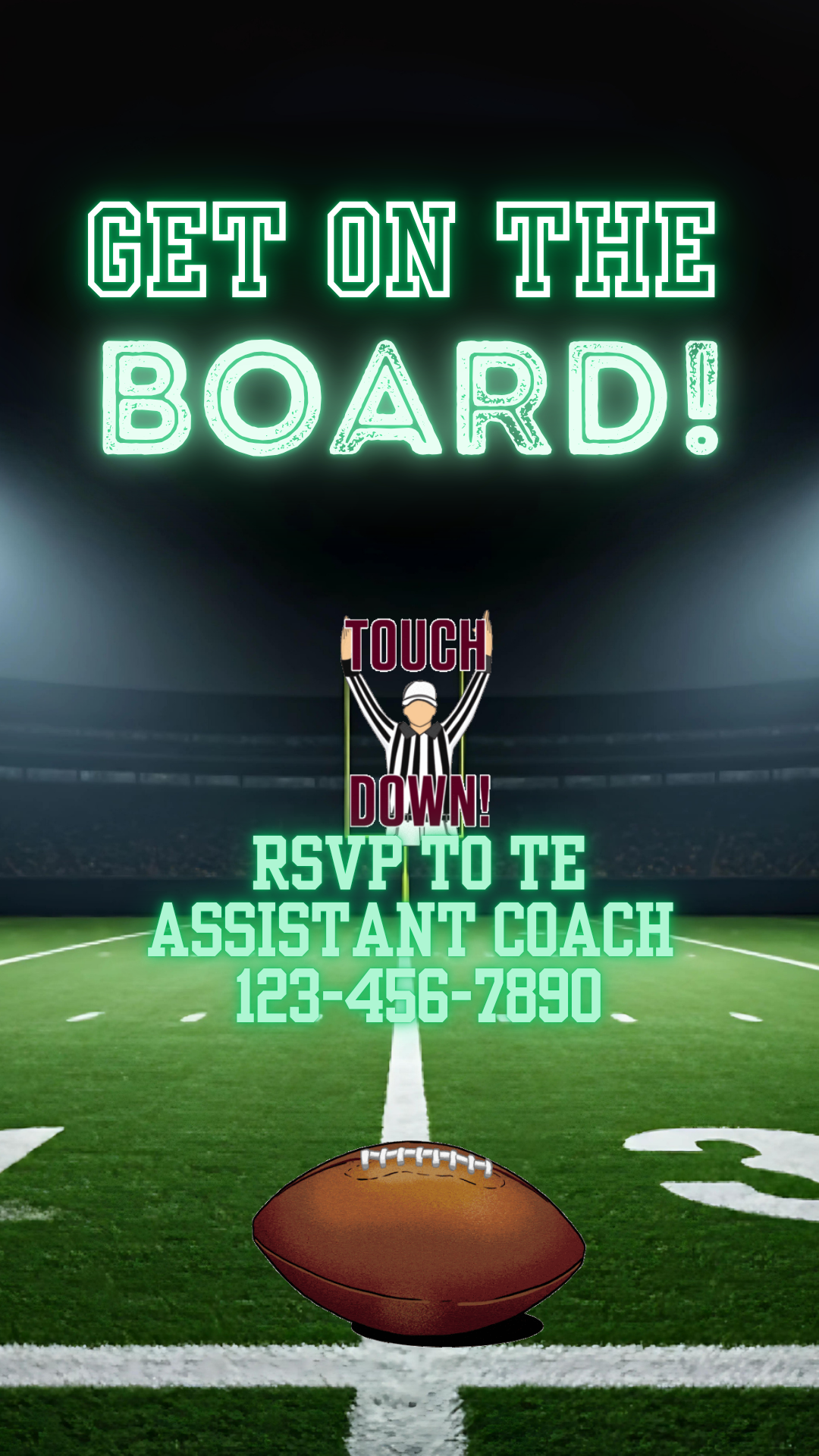 Scoreboard-style title transition with subtle light sweep