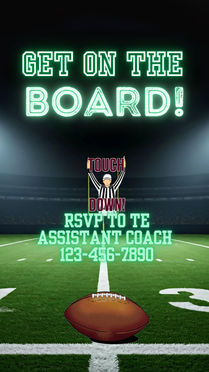 Scoreboard-style title transition with subtle light sweep