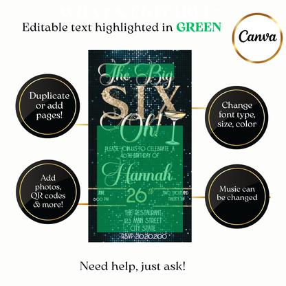 Animated Champagne Disco Night Digital Video Invitation Evite