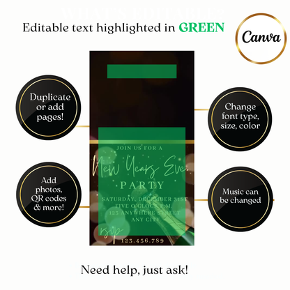 Custom elegant champagne ribbon video invite design