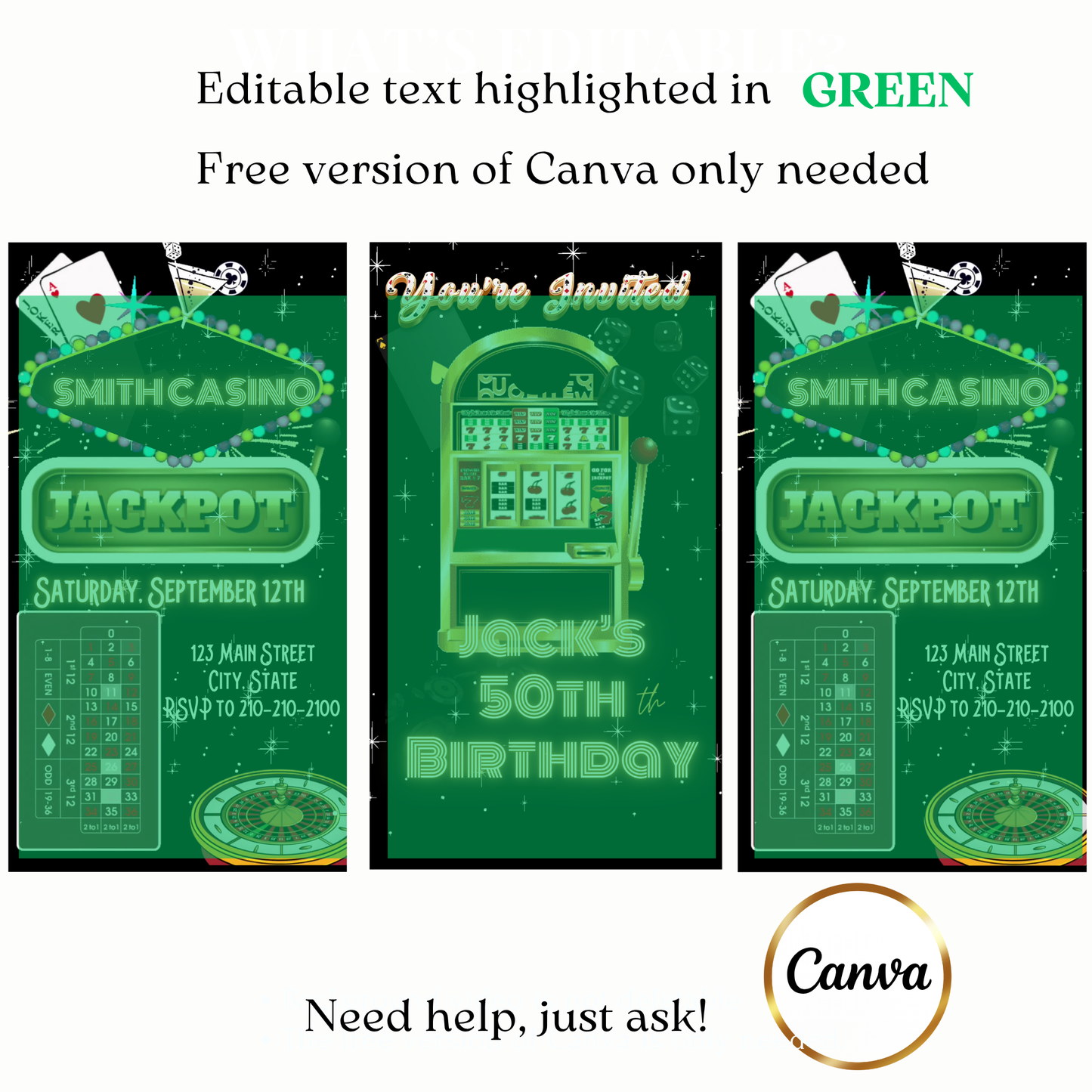 Animated Jackpot Casino Night Video Invite – Poker Party Animated Template Evite