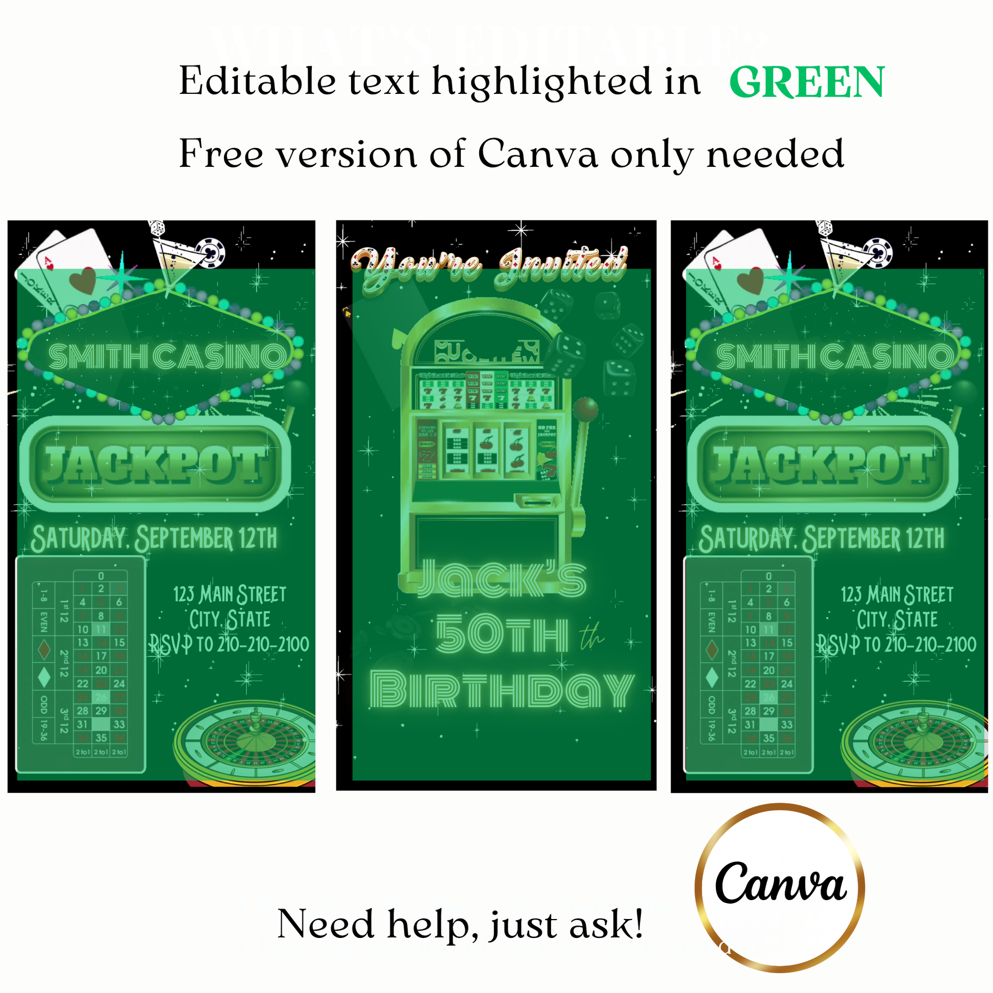 Animated Jackpot Casino Night Video Invite – Poker Party Animated Template Evite