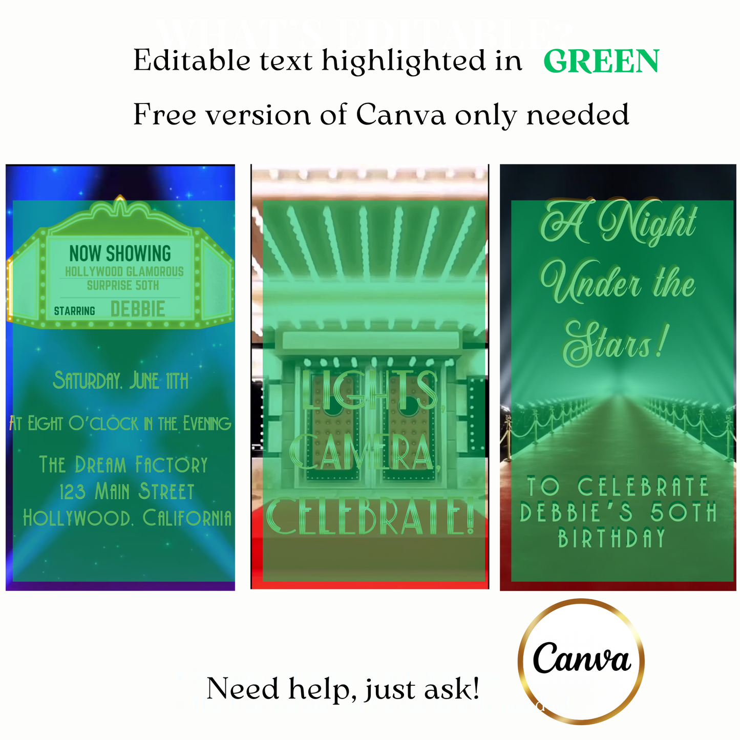 Custom Hollywood premiere video invite design