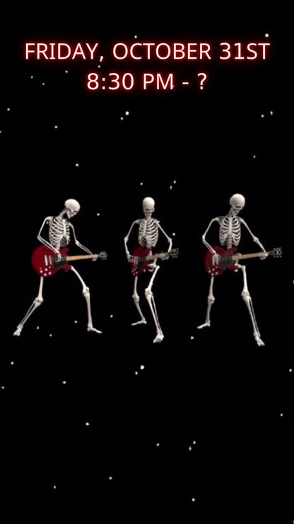 Editable neon skeleton halloween costume party party video invitation displayed on a mobile phone, featuring an animated vertical digital invite with music, created in Canva. This premium video invitation template is designed for sharing by text, email, and social media and works with an interactive RSVP website for easy guest response tracking.
