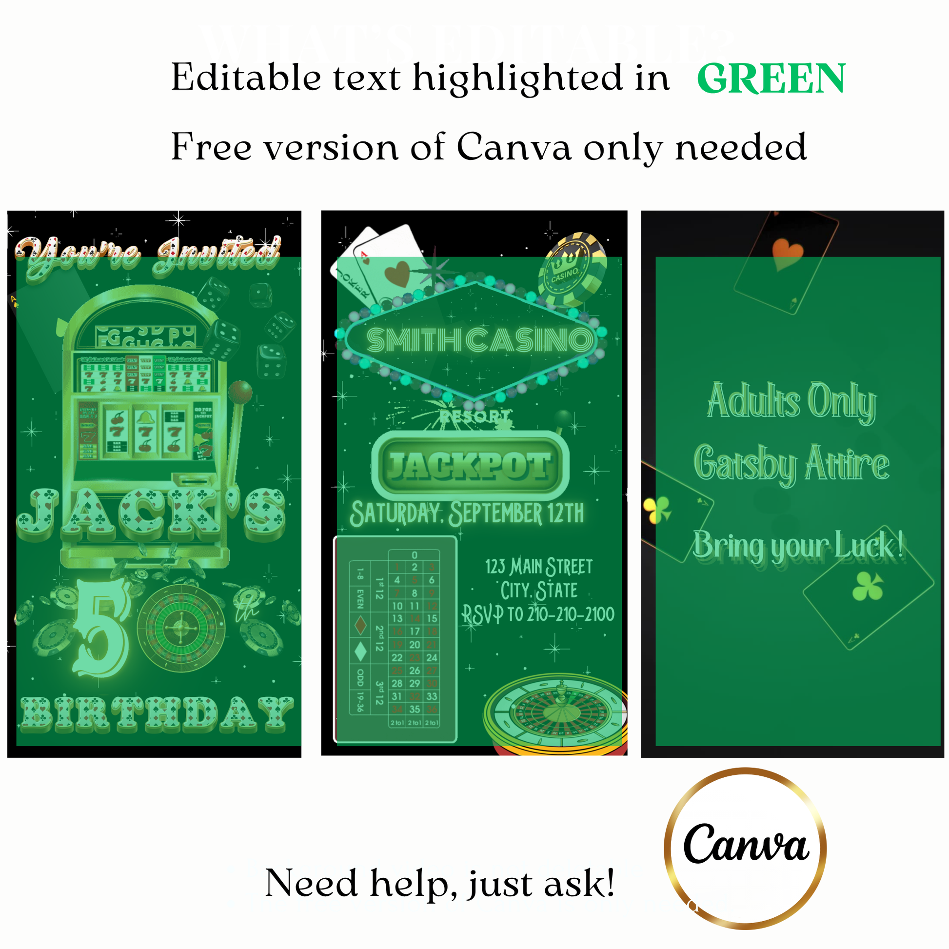 Casino Night Birthday Video Invitation