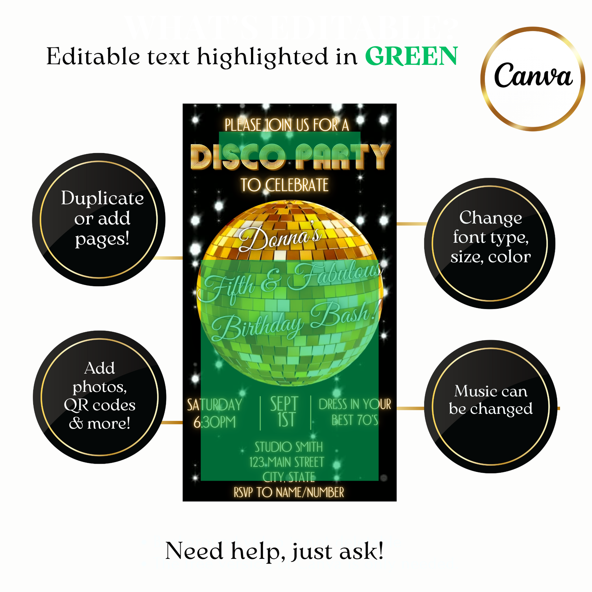 Glitter & Gold Animated Video Invitation