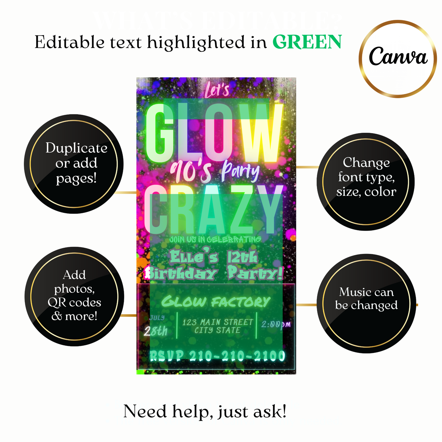 Animated Glow in the Dark Party Video Invitation Evite