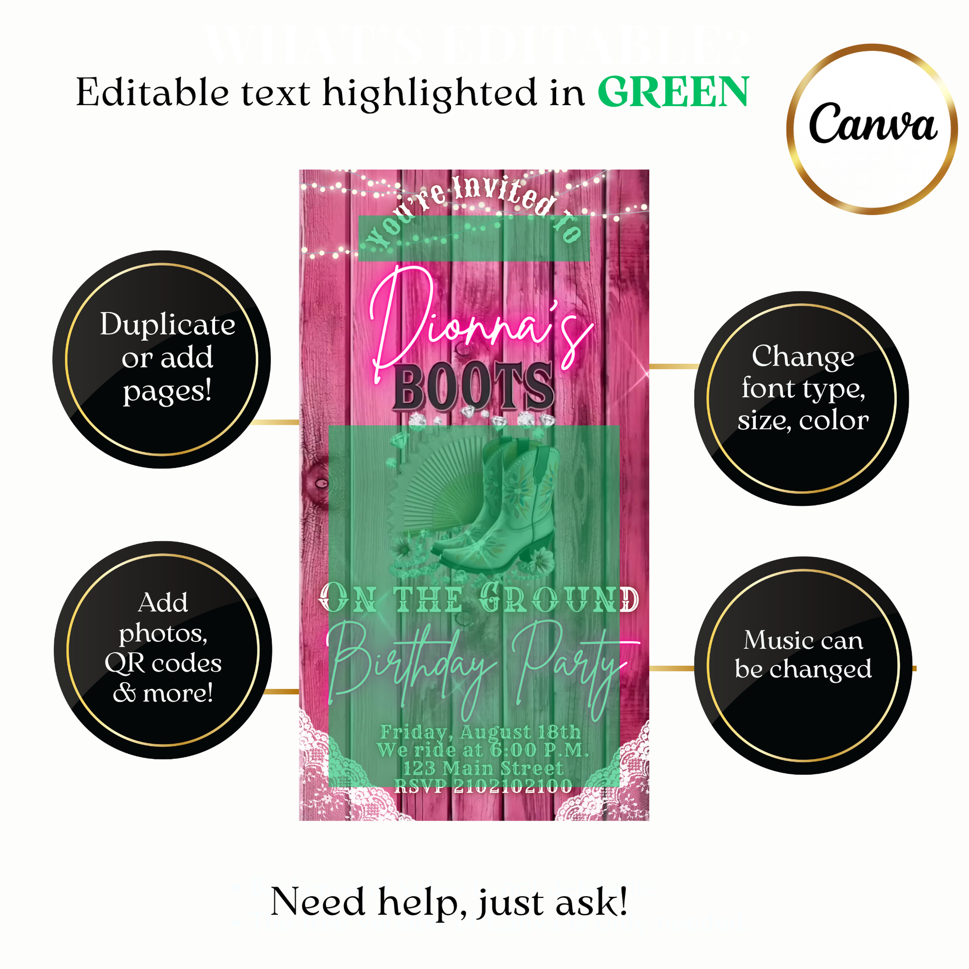 Animated Western Party Evite