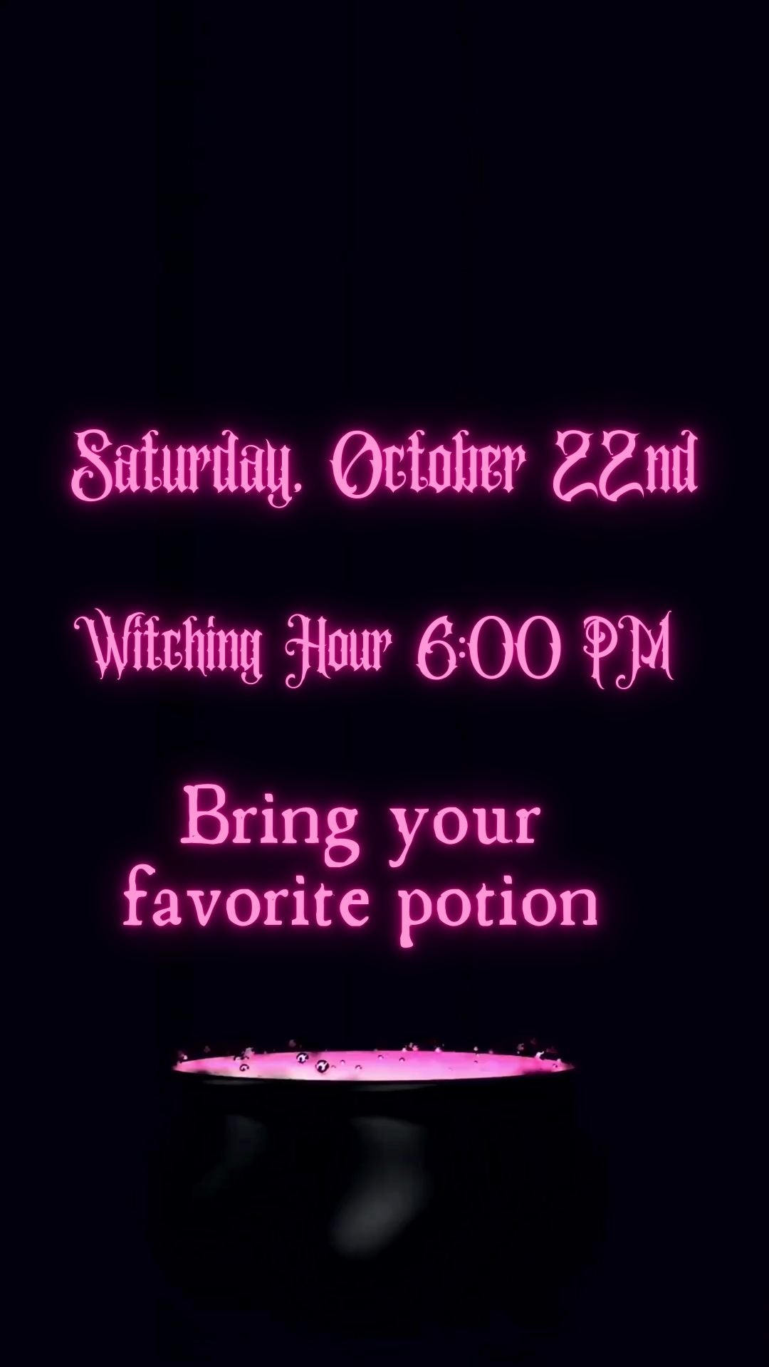 Editable halloween era party party video invitation displayed on a mobile phone, featuring an animated vertical digital invite with music, created in Canva. This premium video invitation template is designed for sharing by text, email, and social media and works with an interactive RSVP website for easy guest response tracking.