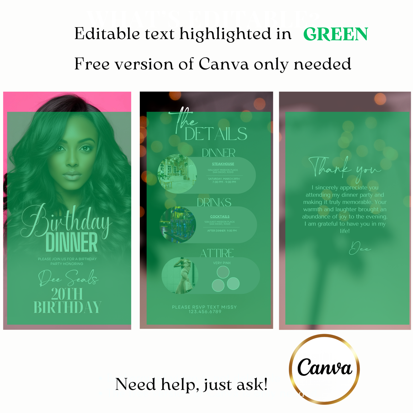 Modern Glam Party Evite MP4 Invite