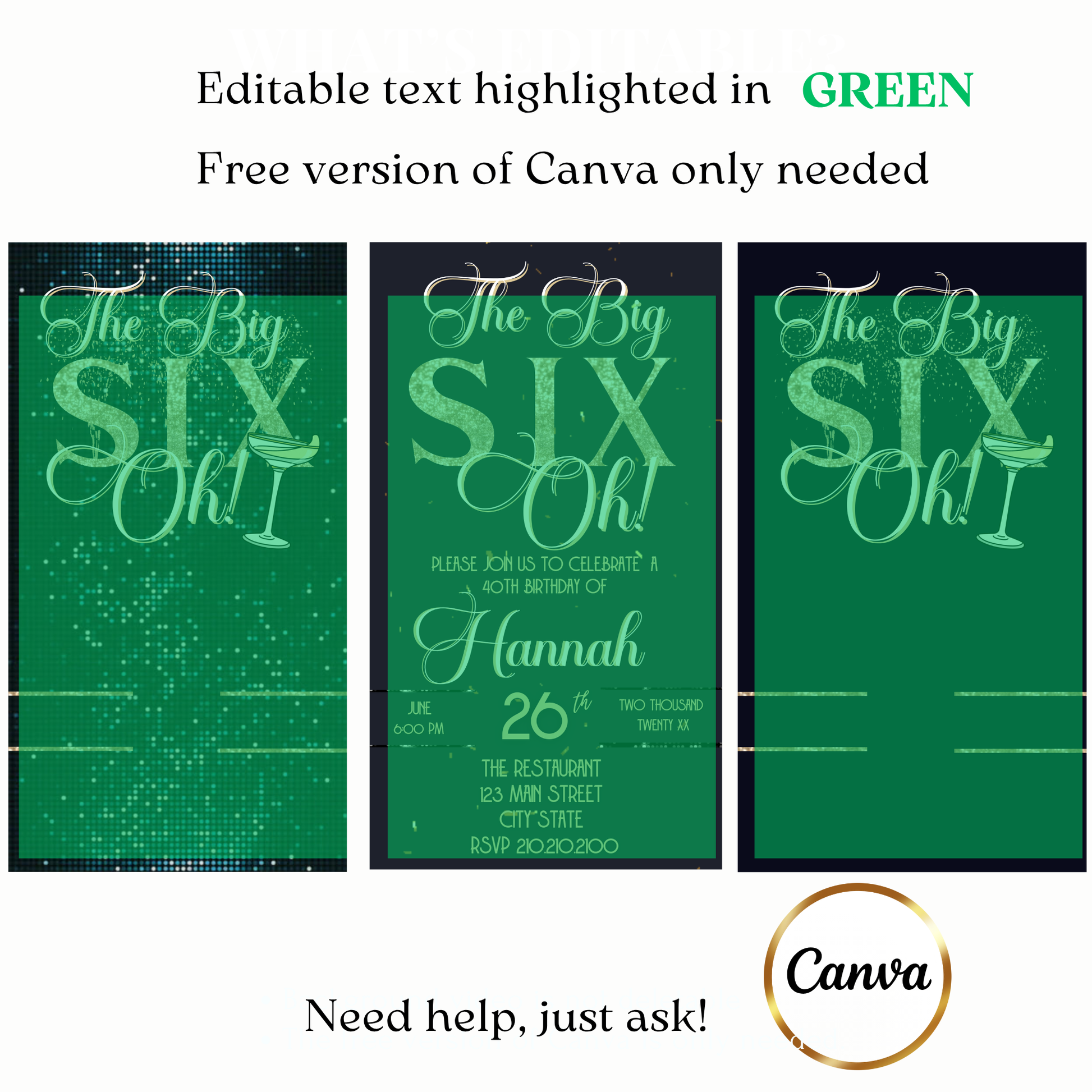 Black and gold animated birthday video invitation