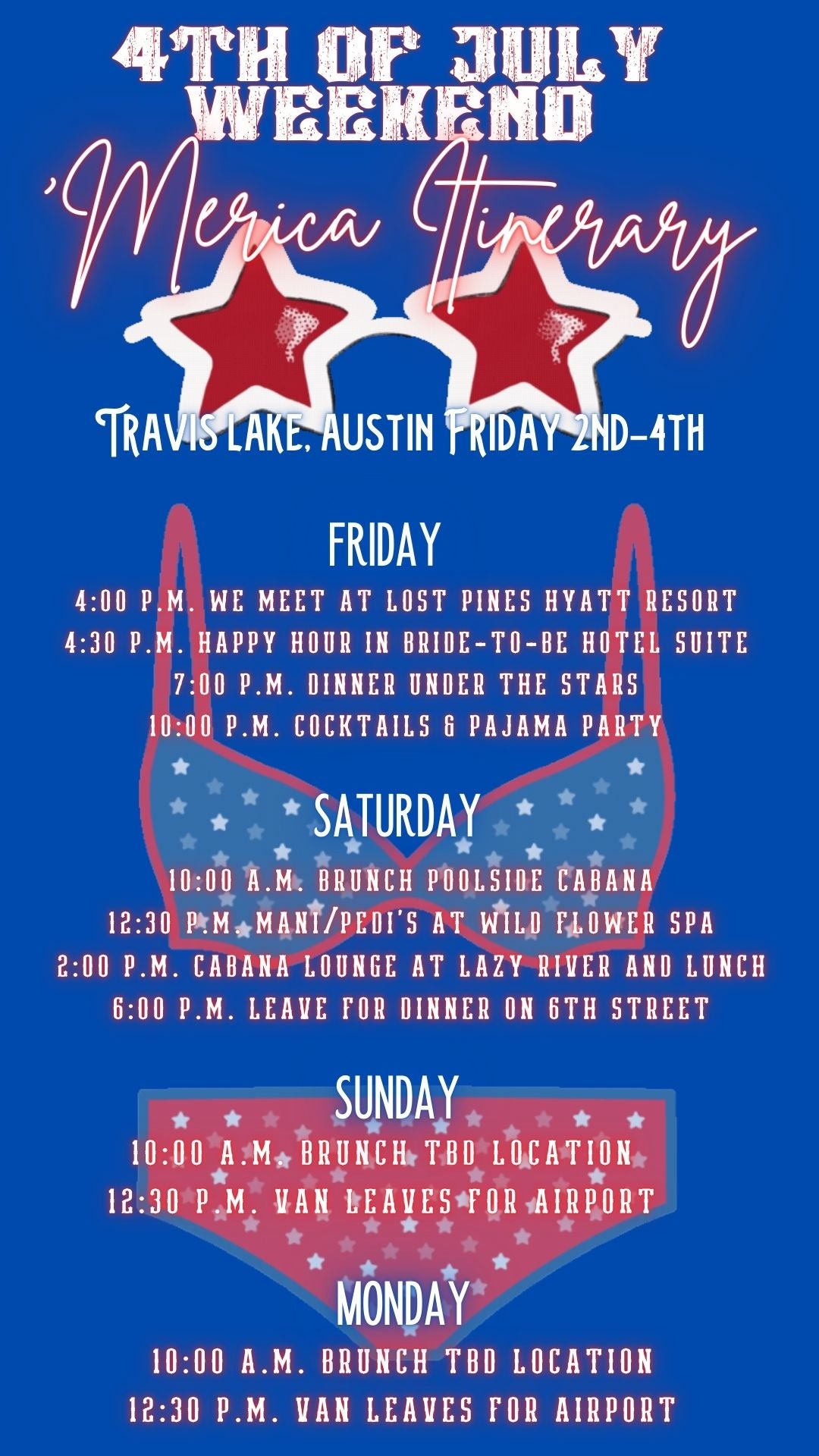 Editable patriotic 4th of july weekend party party video invitation displayed on a mobile phone, featuring an animated vertical digital invite with music, created in Canva. This premium video invitation template is designed for sharing by text, email, and social media and works with an interactive RSVP website for easy guest response tracking.