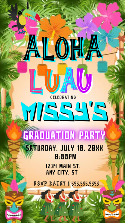 Tropical Celebration Template for Mobile Sharing