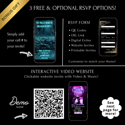 Halloween Video Invitation | Animated Halloween Digital Evite | Editable Canva Invite Template