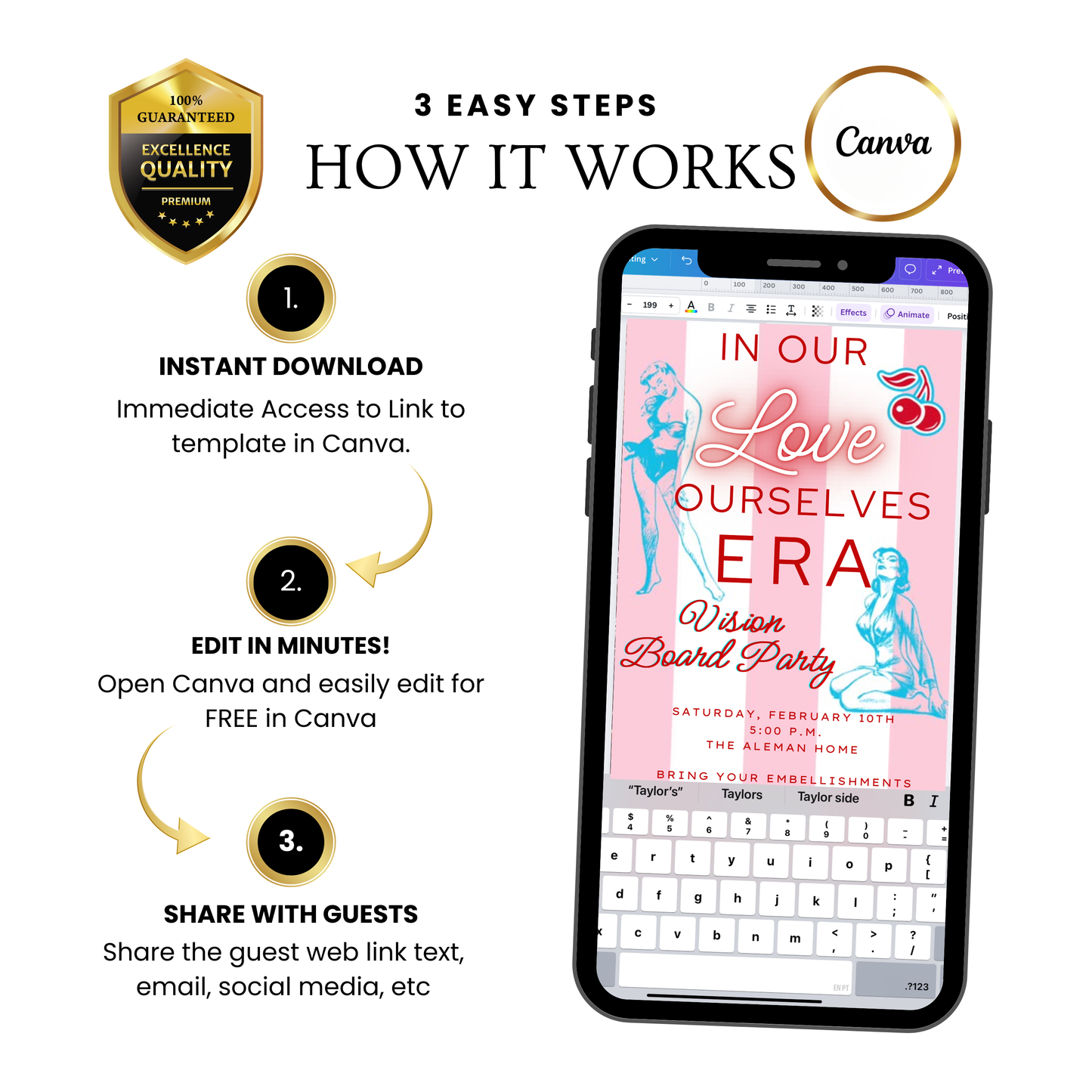 In my Love Era Valentines Party Video Invitation | Editable Canva Evite Template