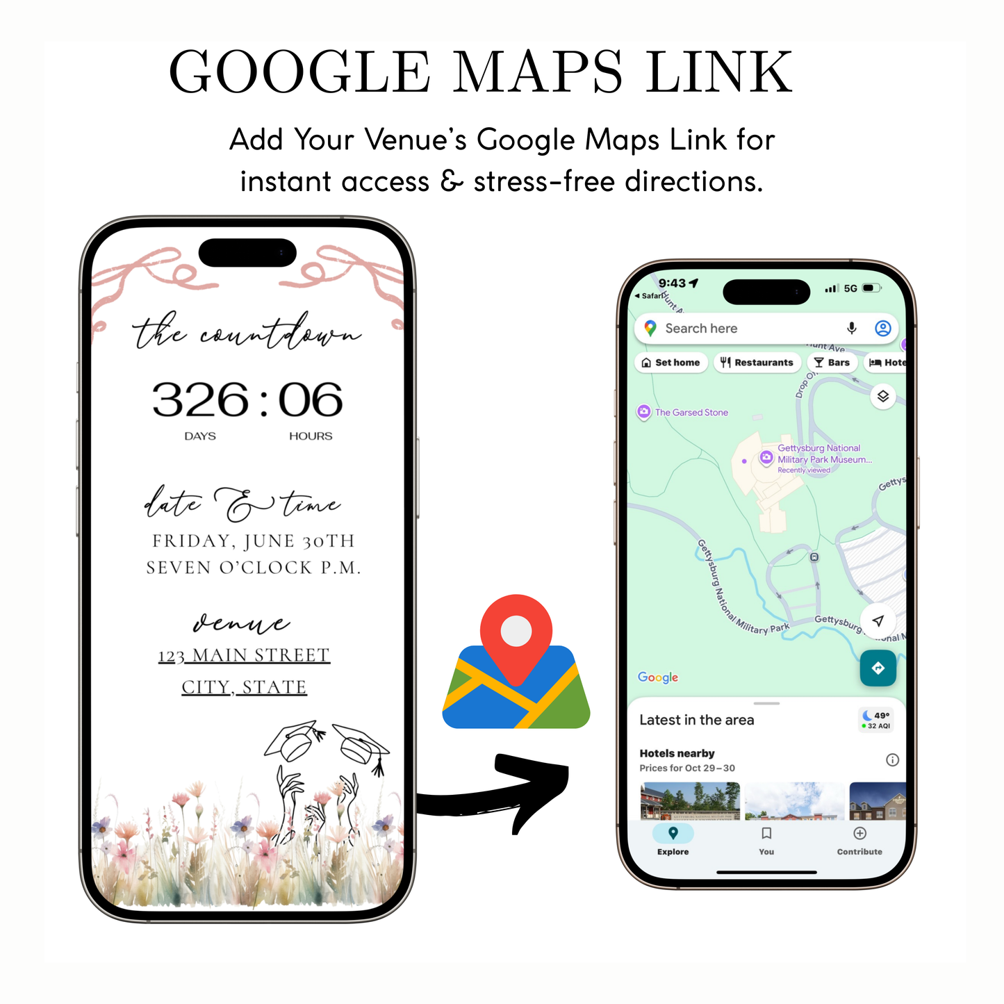 2026 Graduation Website Invitation | Spring Floral Canva Website RSVP Template with Music | Spring Floral for her