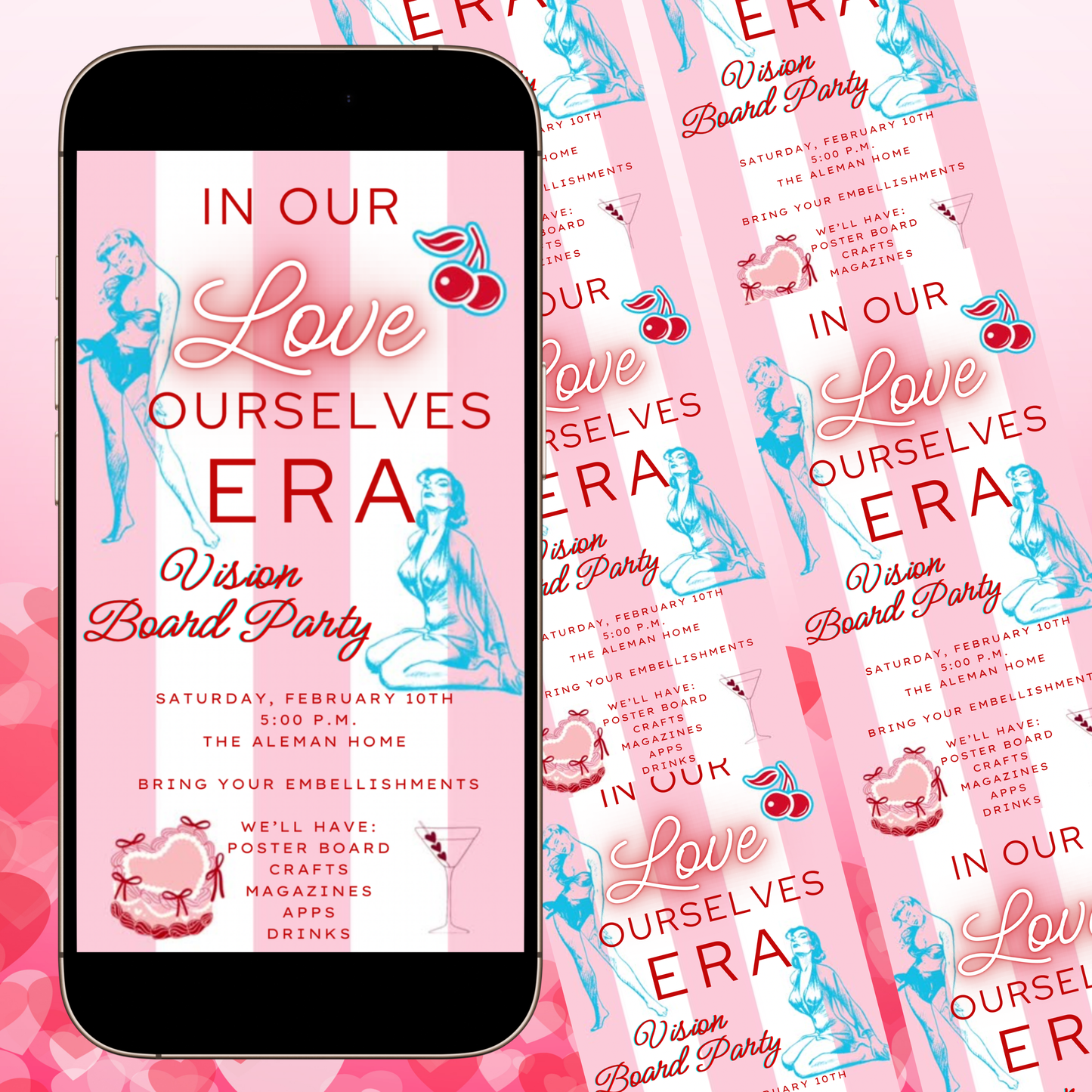 In my Love Era Valentines Party Video Invitation | Editable Canva Evite Template