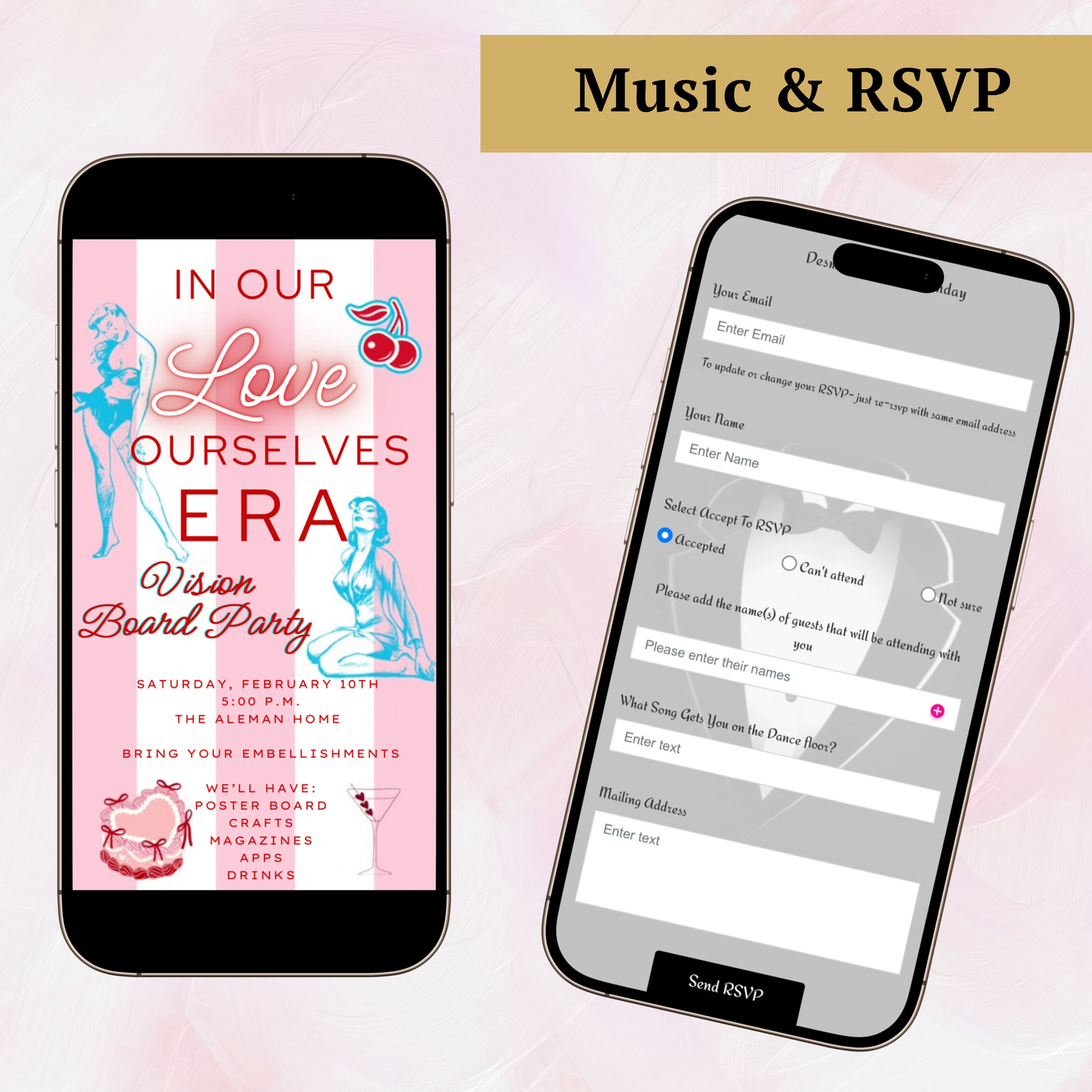 In my Love Era Valentines Party Video Invitation | Editable Canva Evite Template
