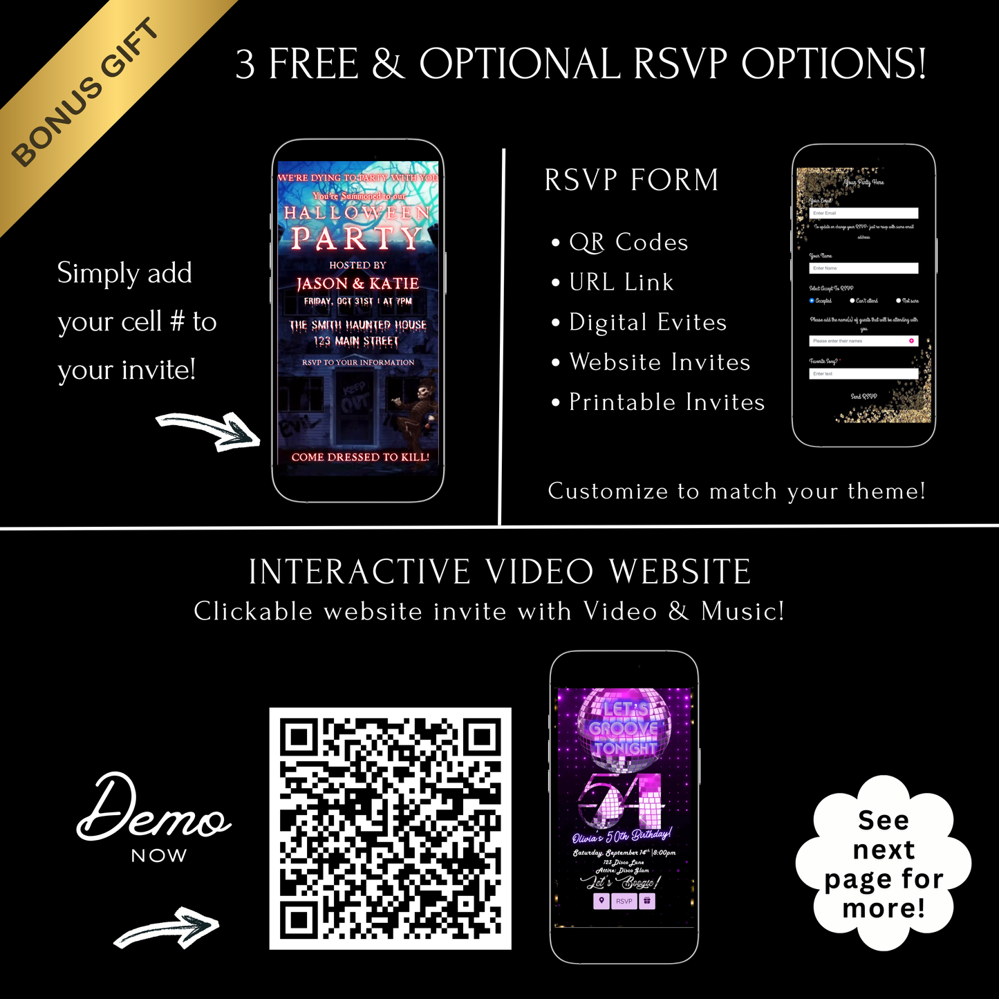 Halloween-Videoeinladung, animierte Halloween-Einladung für März, bearbeitbare mobile Halloween-Party-Einladung