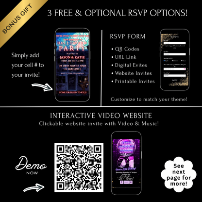 Halloween-Videoeinladung, animierte Halloween-Einladung für März, bearbeitbare mobile Halloween-Party-Einladung