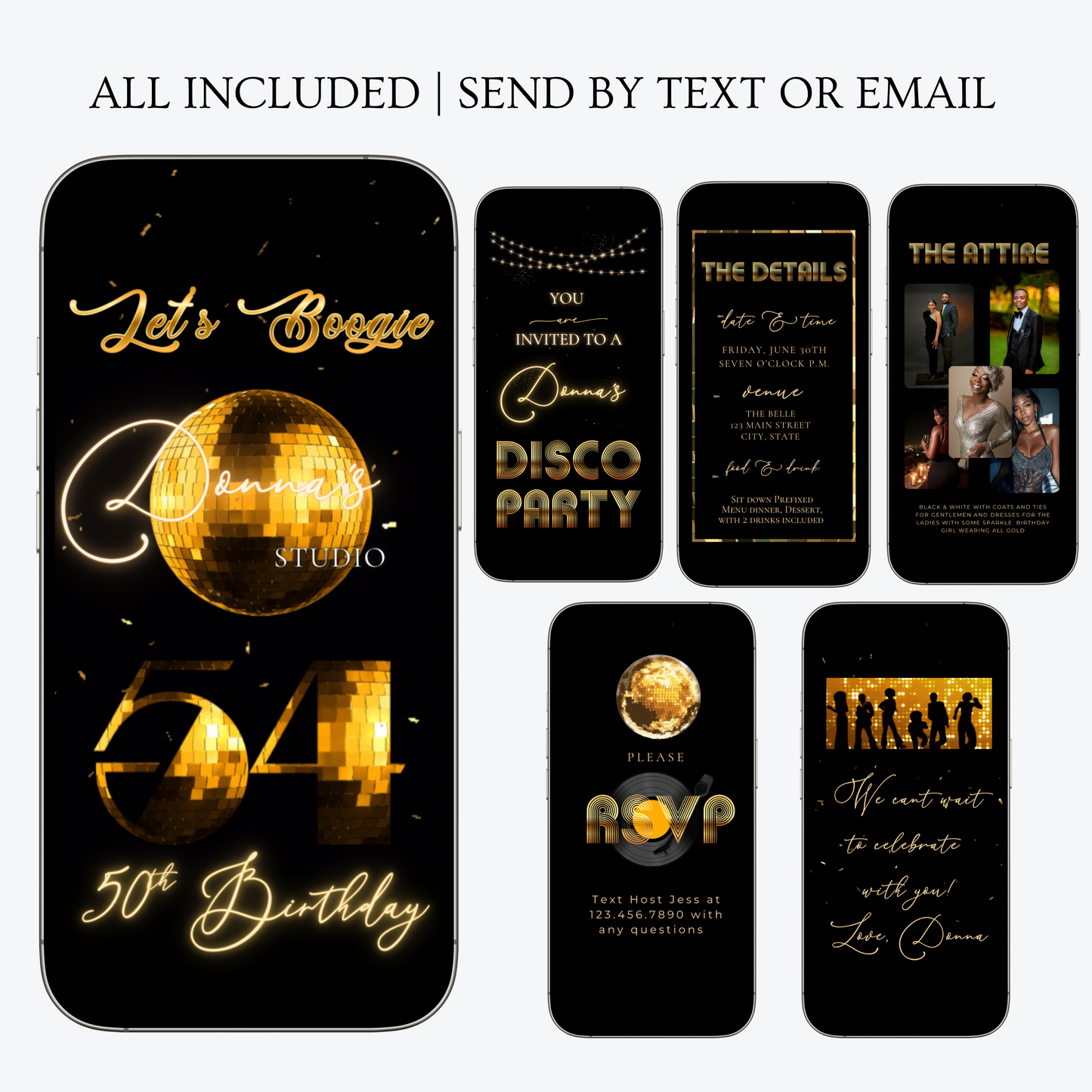 Studio 54 Disco Video Invitation - Disco Ball Studio 54 Birthday Invite