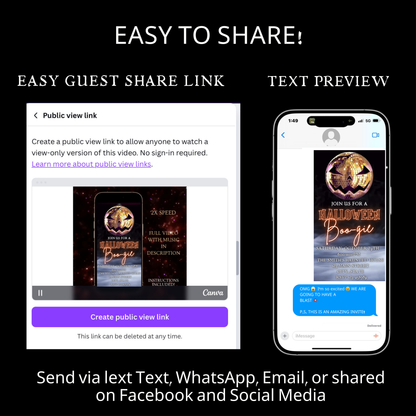 Halloween-Videoeinladung, animierte Discoween-Einladung, bearbeitbare mobile Halloween-Party-Einladung