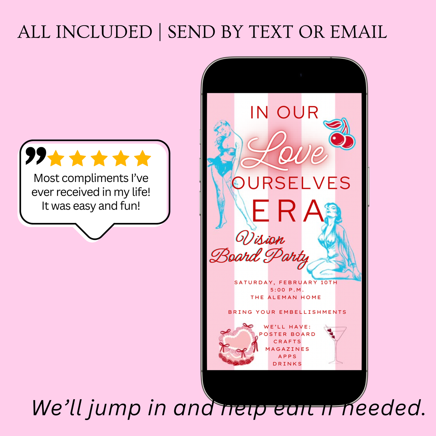 In my Love Era Valentines Party Video Invitation | Editable Canva Evite Template