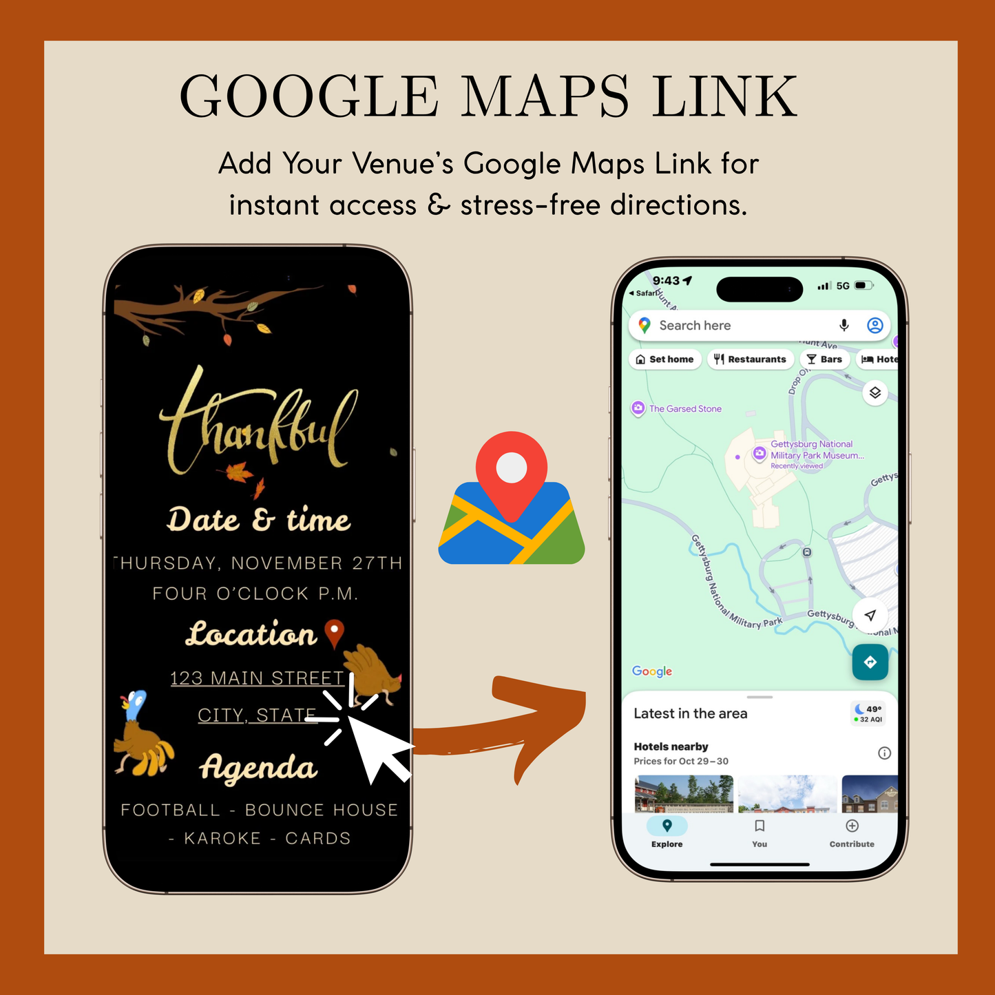Funny Thanksgiving Invite Website with RSVP tracking, Animated Friendsgiving Dinner Invite Website Template