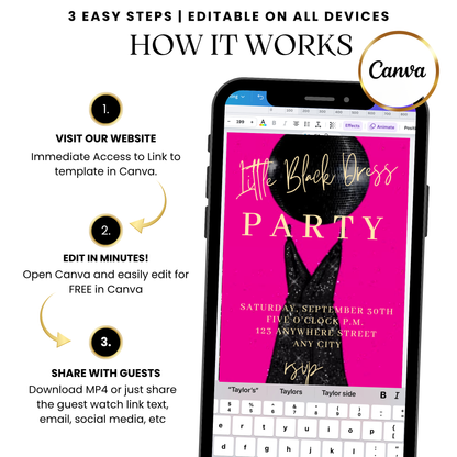 Little Black Dress Theme Video Invitation with Music