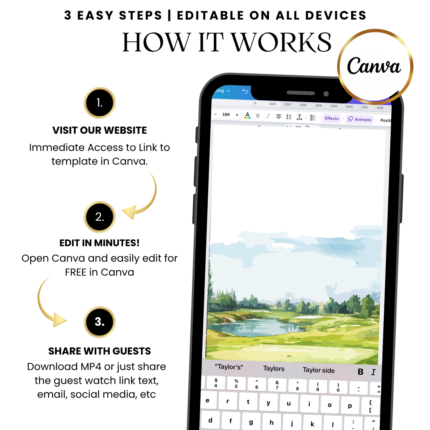 Golf tournament video invitation template digital