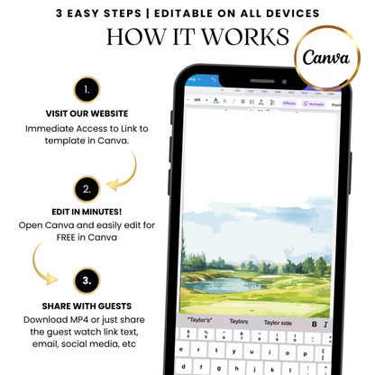 Golf tournament video invitation template digital