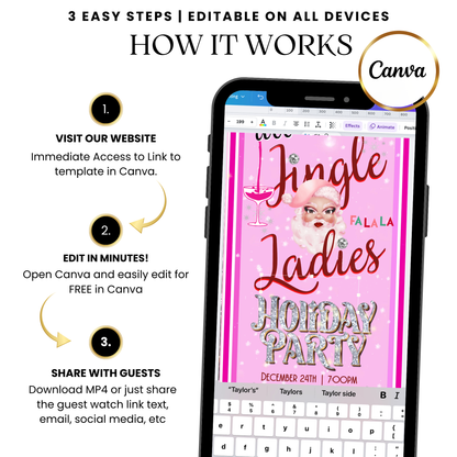 Jingle Ladies seasonal video invitation shared on social media feed