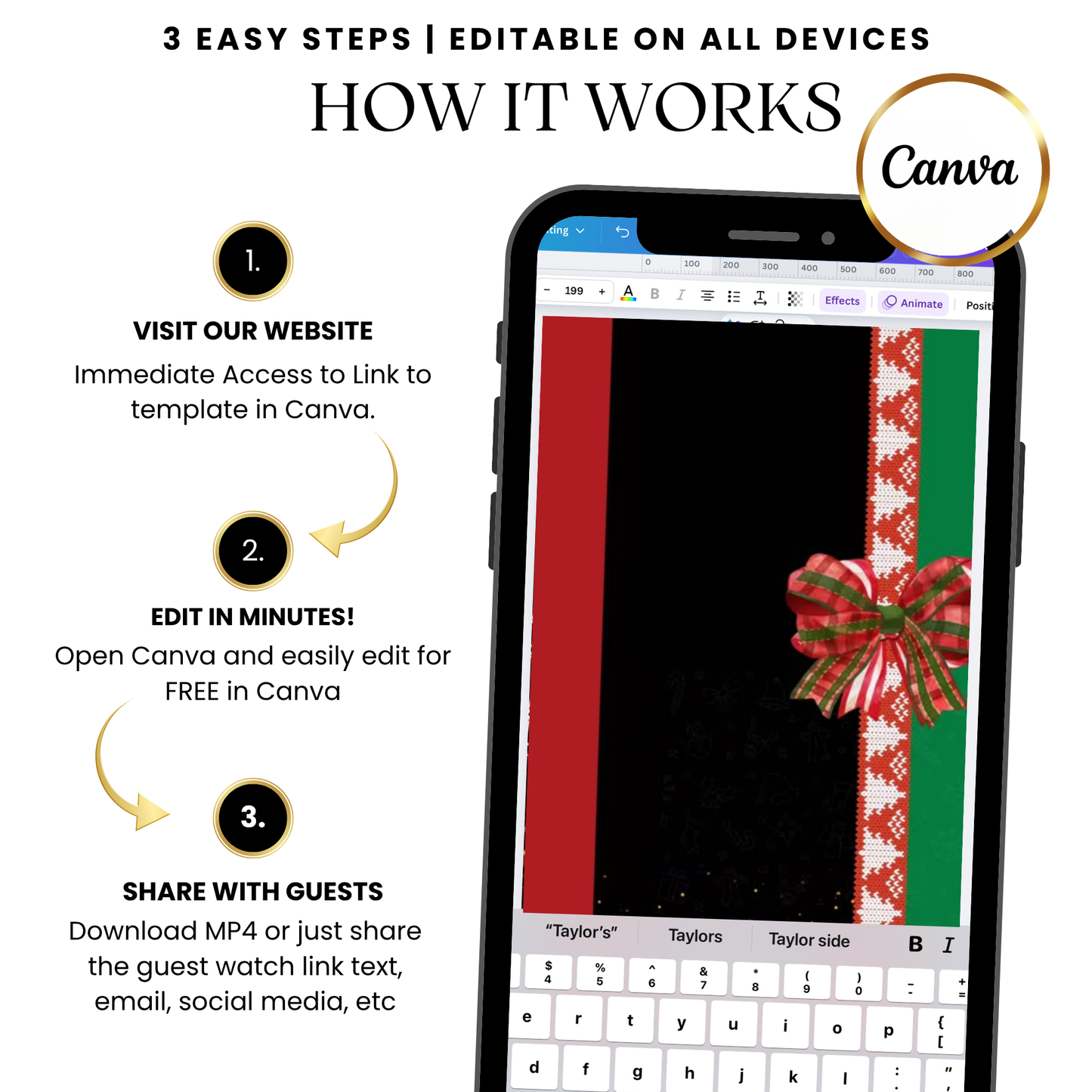 Black ugly sweater festive animated video invitation