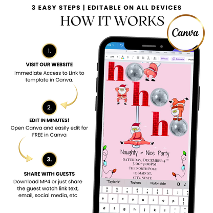 Editable Ho Ho Ho MP4 video invitation template