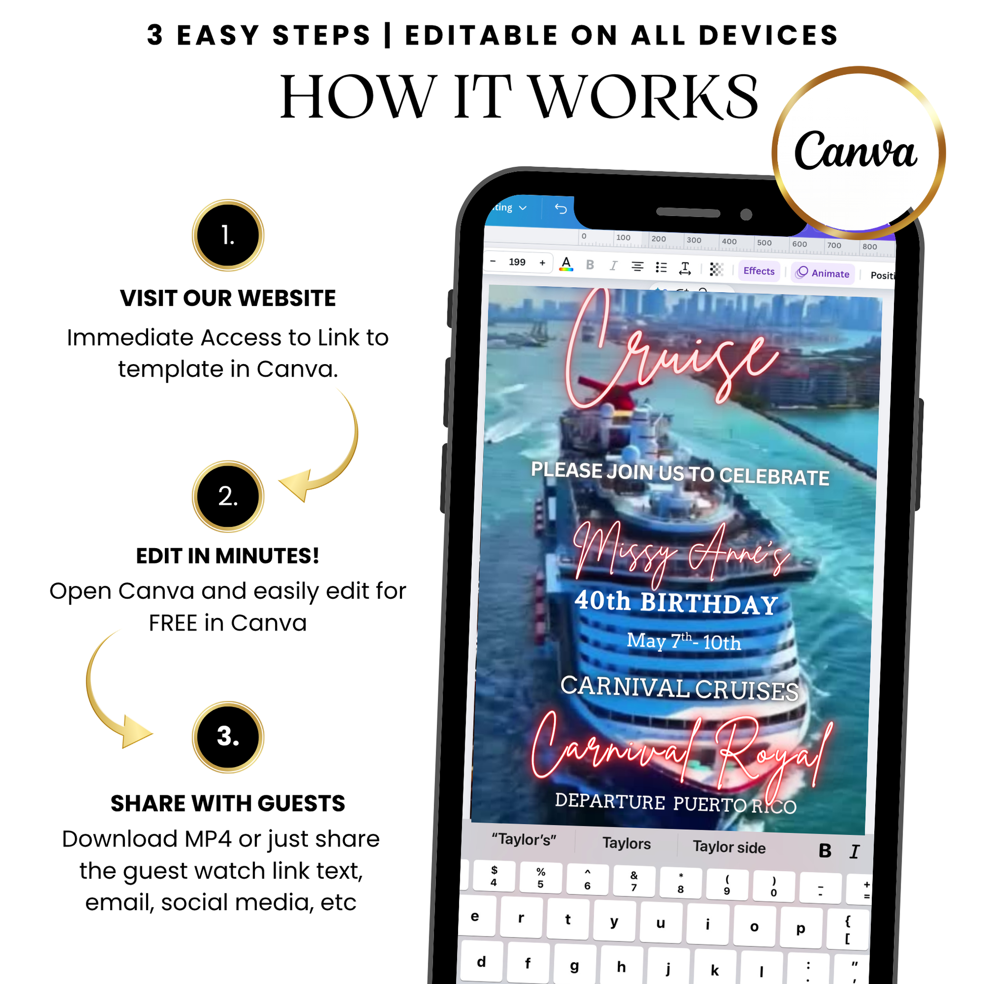 Nautical cruise ship party animated video invitation