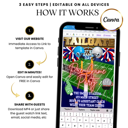 Football Tailgate Party Video Invitation with Music