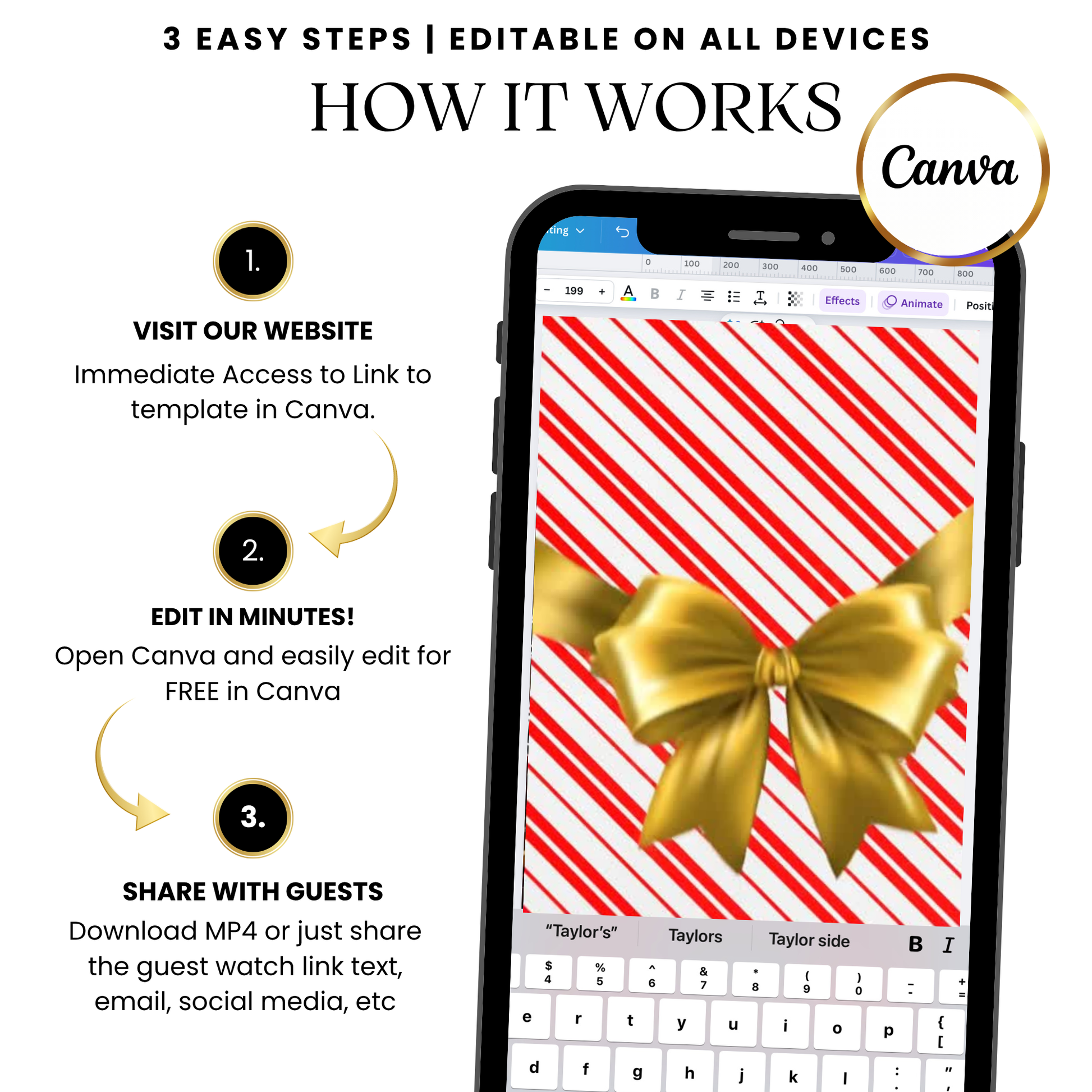 Holiday light tree video invitation with spiral animation