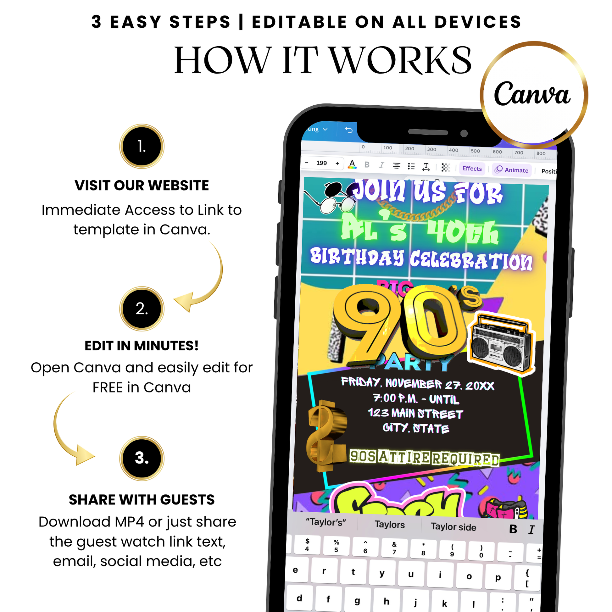 90s Throwback Birthday Party Video Invitation