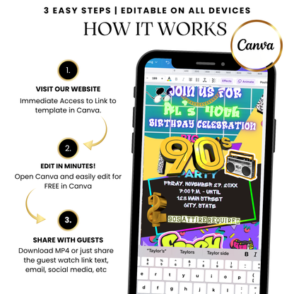 90s Throwback Birthday Party Video Invitation