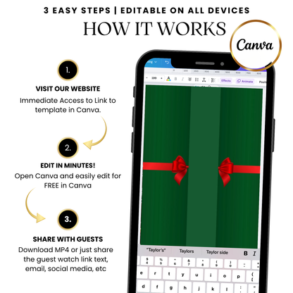 Festive green knit ugly sweater animated invitation