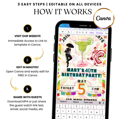 Mexican Party Style Video Invitation with Music
