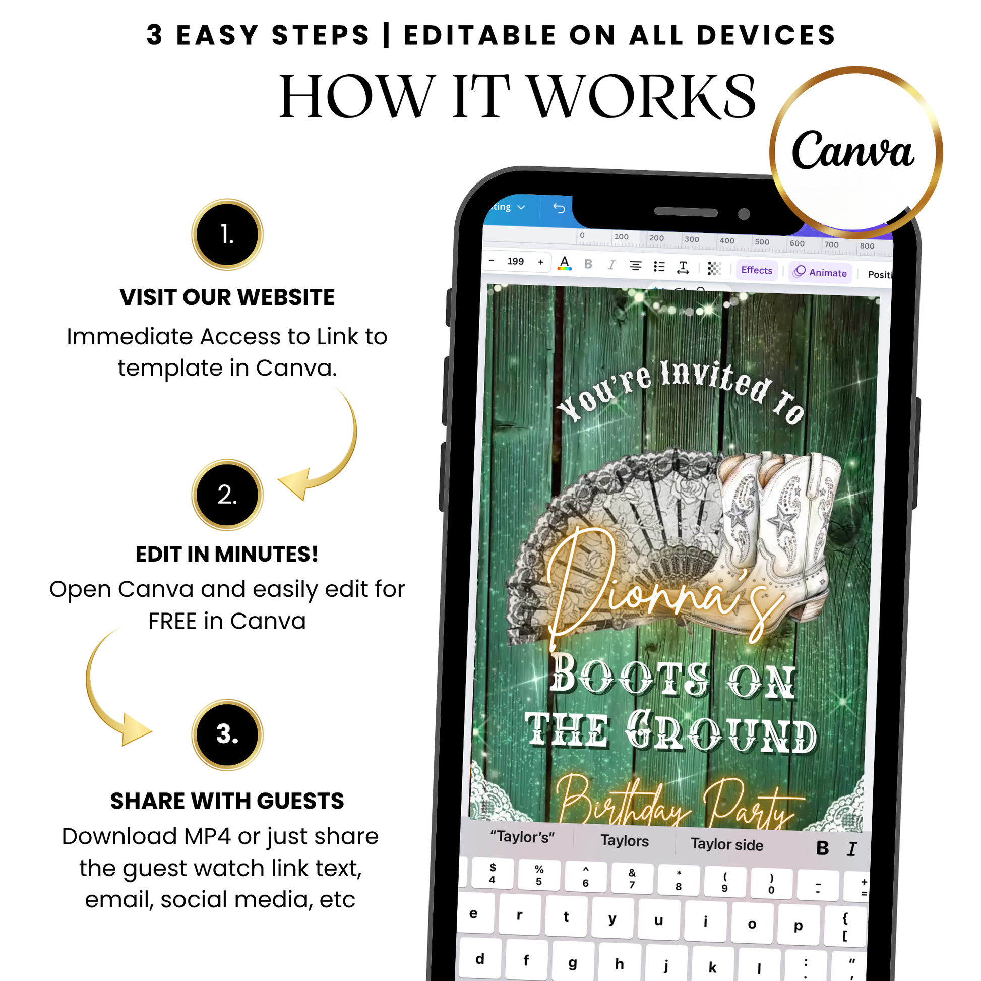 Country Western Birthday Video Invitation