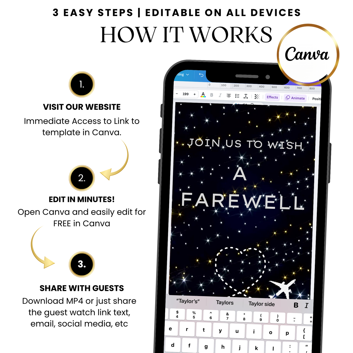 Farewell Party Video Invitation – Bon Voyage Animated Evite Template with Music